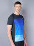 Men Stripe Slim Fit Crew Neck T-shirt with TECHNO COOL