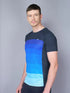 Men Stripe Slim Fit Crew Neck T-shirt with TECHNO COOL