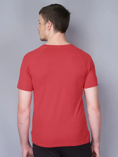 Men Stripe Slim Fit Crew Neck T-shirt with TECHNO COOL