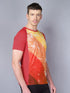 Men Stripe Slim Fit Crew Neck T-shirt with TECHNO COOL