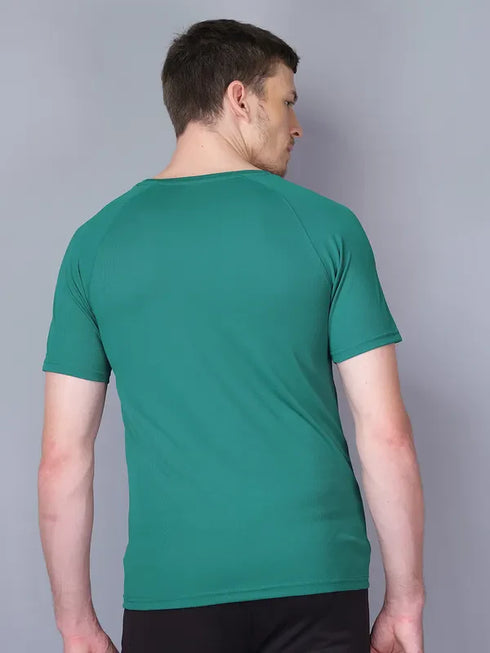 Men Stripe Slim Fit Crew Neck T-shirt with TECHNO COOL
