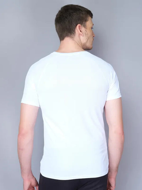 Men Stripe Slim Fit Crew Neck T-shirt with TECHNO COOL