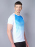 Men Stripe Slim Fit Crew Neck T-shirt with TECHNO COOL