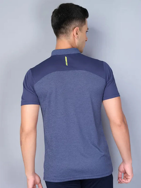 Men Melange Slim Fit Polo T-shirt with DOUBLE COOL