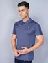 Men Melange Slim Fit Polo T-shirt with DOUBLE COOL