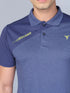 Men Melange Slim Fit Polo T-shirt with DOUBLE COOL