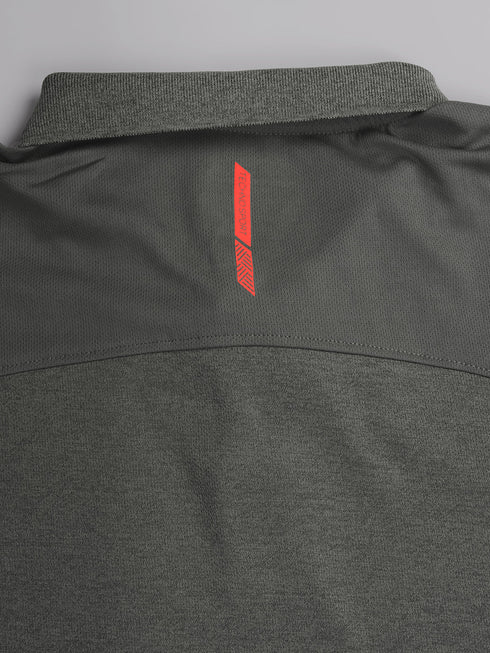 Men Melange Slim Fit Polo T-shirt with DOUBLE COOL