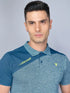 Men Melange Slim Fit Polo T-shirt with DOUBLE COOL