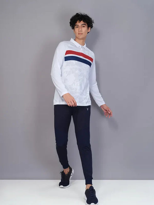 Men Colorblock Slim Fit Polo T-shirt with TECHNO GUARD