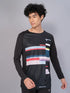 Men Geometric Slim Fit Crew Neck T-shirt with TECHNO COOL