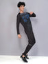 Men Geometric Slim Fit Crew Neck T-shirt with TECHNO COOL
