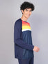 Men Geometric Slim Fit Crew Neck T-shirt with TECHNO COOL