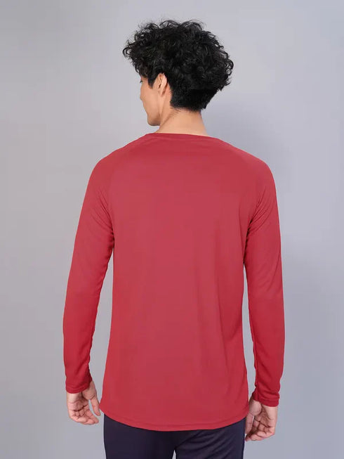 Men Geometric Slim Fit Crew Neck T-shirt with TECHNO COOL
