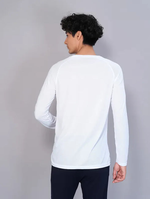 Men Geometric Slim Fit Crew Neck T-shirt with TECHNO COOL