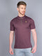 Men Melange Slim Fit Mock Neck T-shirt with DOUBLE COOL