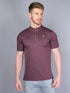 Men Melange Slim Fit Mock Neck T-shirt with DOUBLE COOL