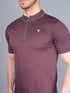 Men Melange Slim Fit Mock Neck T-shirt with DOUBLE COOL