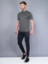 Men Melange Slim Fit Mock Neck T-shirt with DOUBLE COOL