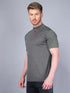 Men Melange Slim Fit Mock Neck T-shirt with DOUBLE COOL