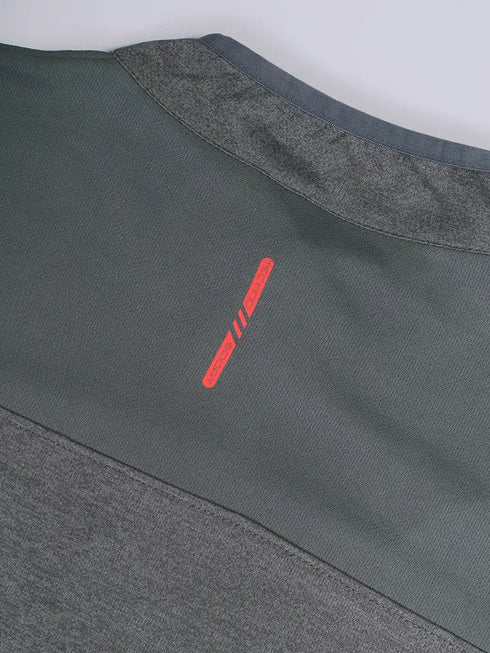 Men Melange Slim Fit Mock Neck T-shirt with DOUBLE COOL