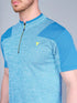 Men Melange Slim Fit Mock Neck T-shirt with DOUBLE COOL
