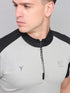 Men Colorblock Slim Fit Mock Neck T-shirt with TECHNO COOL+