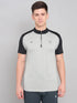 Men Colorblock Slim Fit Mock Neck T-shirt with TECHNO COOL+