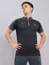 Men Colorblock Slim Fit Mock Neck T-shirt with TECHNO COOL+