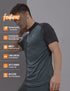 Men Colorblock Slim Fit Mock Neck T-shirt with TECHNO COOL+