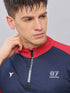 Men Colorblock Slim Fit Mock Neck T-shirt with TECHNO COOL+