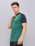 Men Colorblock Slim Fit Mock Neck T-shirt with TECHNO COOL+
