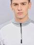 Men Colorblock Slim Fit Mock Neck T-shirt with TECHNO COOL+