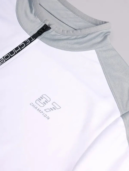Men Colorblock Slim Fit Mock Neck T-shirt with TECHNO COOL+