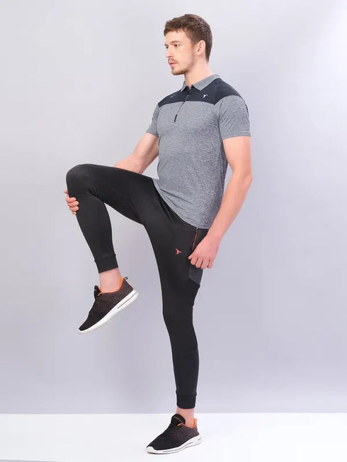 Men Melange Slim Fit Polo T-shirt with DOUBLE COOL