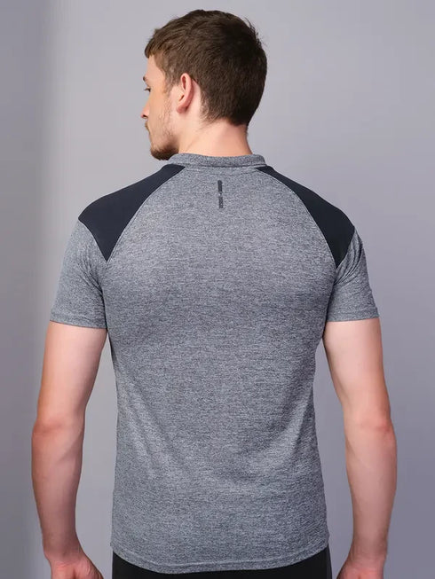 Men Melange Slim Fit Polo T-shirt with DOUBLE COOL