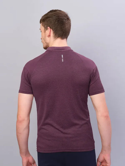 Men Melange Slim Fit Polo T-shirt with DOUBLE COOL