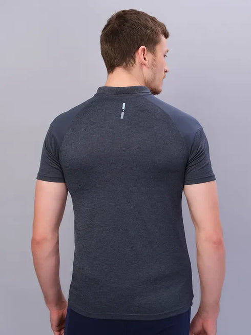 Men Melange Slim Fit Polo T-shirt with DOUBLE COOL