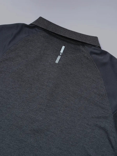 Men Melange Slim Fit Polo T-shirt with DOUBLE COOL
