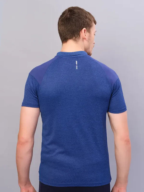 Men Melange Slim Fit Polo T-shirt with DOUBLE COOL