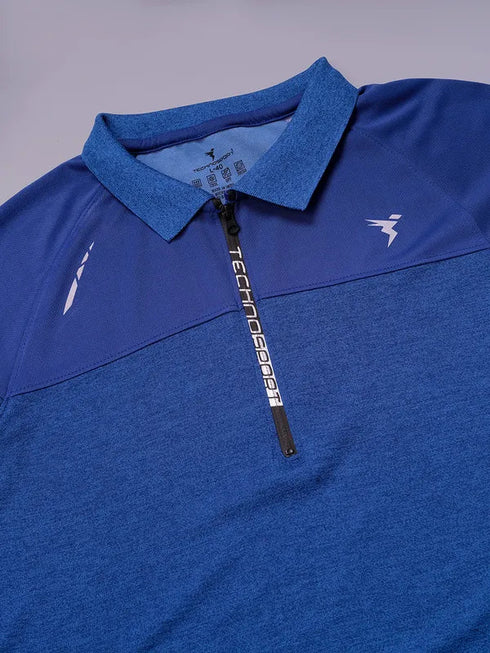 Men Melange Slim Fit Polo T-shirt with DOUBLE COOL