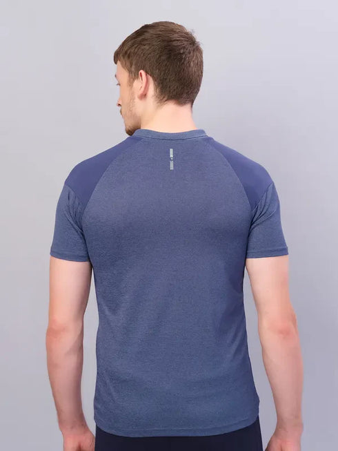 Men Melange Slim Fit Polo T-shirt with DOUBLE COOL