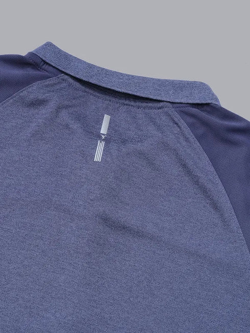 Men Melange Slim Fit Polo T-shirt with DOUBLE COOL
