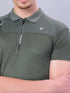 Men Melange Slim Fit Polo T-shirt with DOUBLE COOL