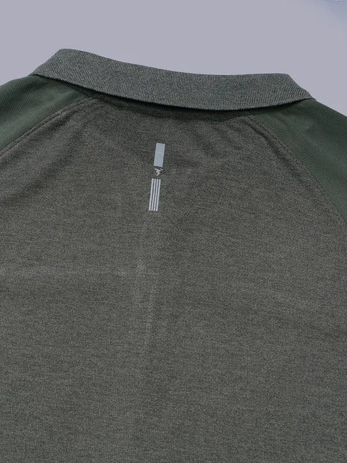 Men Melange Slim Fit Polo T-shirt with DOUBLE COOL