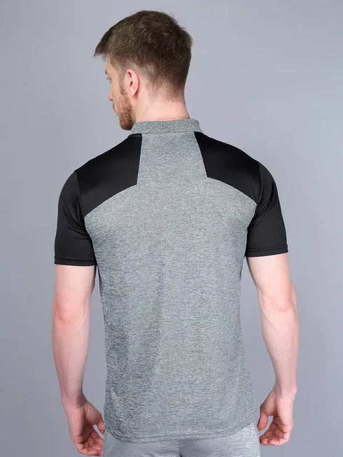 Men Melange Slim Fit Polo T-shirt with DOUBLE COOL