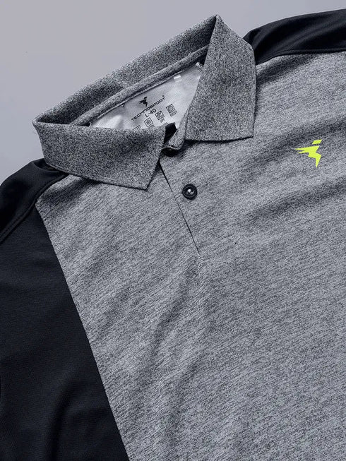 Men Melange Slim Fit Polo T-shirt with DOUBLE COOL