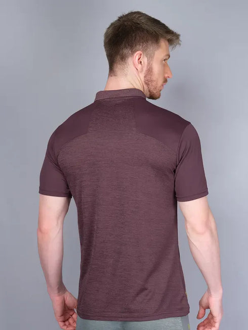 Men Melange Slim Fit Polo T-shirt with DOUBLE COOL