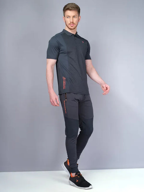 Men Melange Slim Fit Polo T-shirt with DOUBLE COOL