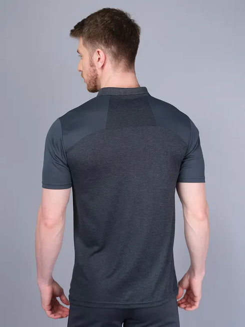 Men Melange Slim Fit Polo T-shirt with DOUBLE COOL