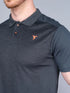 Men Melange Slim Fit Polo T-shirt with DOUBLE COOL